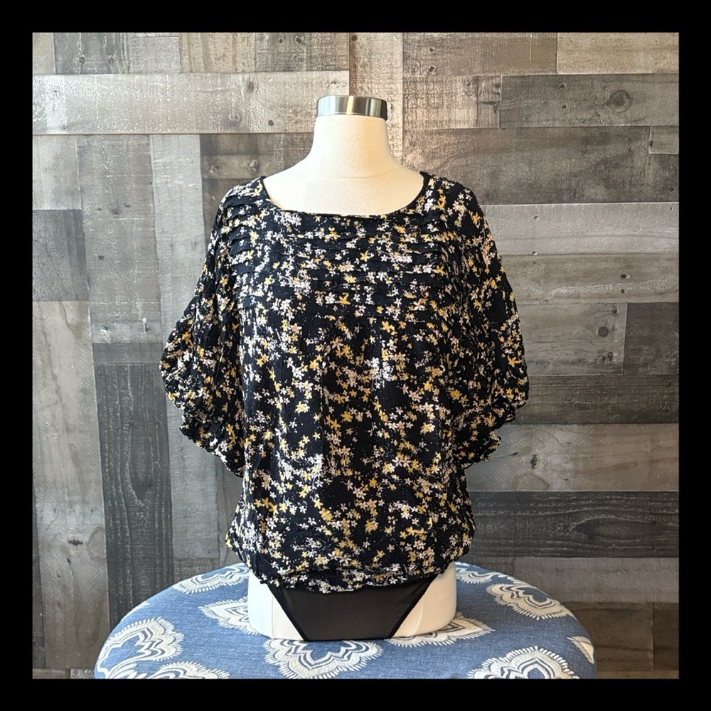 NWT! Free People bodysuit large backless floral peasant festival boho whimsigoth